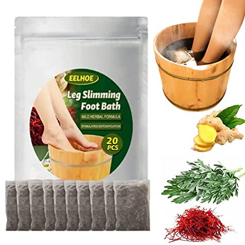 EELHOE 20 Pcs Leg Slimming Foot Bath Bags Mild Herbal Formula Increase Blood Circulation Stimulate Detoxification Reduce Leg Edema EELHOE 20 Pcs Leg Slimming Foot Bath Bags Mild Herbal Formula Increase Blood Circulation Stimulate Detoxification Reduce Leg Edema