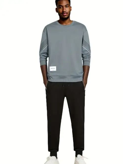 Mens Sports Casual Suit Men's 2piece Set Pants S4753629 L - TUZZUT Qatar Online Shopping