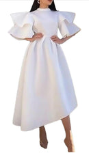 Evening Dresses Summer New Double Lotus Leaf Sleeves Big Business Swing Evening Dress K11FRF - Tuzzut.com Qatar Online Shopping