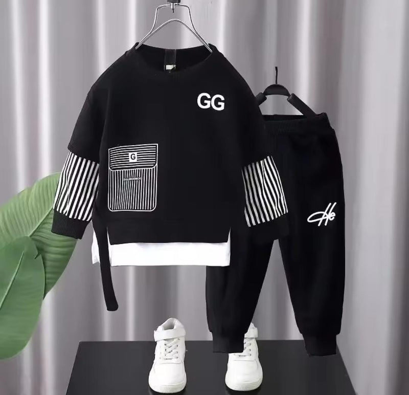 Children Stripe Sweater Pullover Top and Pant 2 Pieces Set   1533013 - TUZZUT Qatar Online Shopping