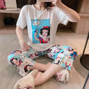 Women's Cartoon Summer Short Sleeves Pajamas Set    1561974 - TUZZUT Qatar Online Shopping
