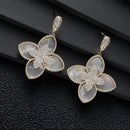 White Fritillaria Flower Double Layer Earrings For Women S4814310 - TUZZUT Qatar Online Shopping