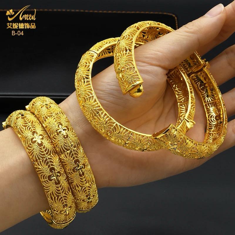 ANIID 24K Gold Plated Bracelets For Women Luxury Jewelry Designers Bangles S4851268 - Tuzzut.com Qatar Online Shopping