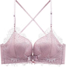 Women's Front Closure Wireless Eyelash Bralettethin Straps Comfort Halter Backless Cross Multiway Convertible Bras 71142 - TUZZUT Qatar Online Shopping