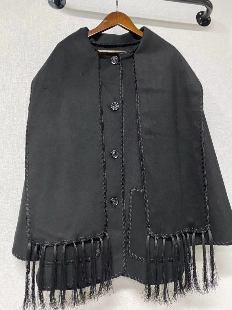 Women's High-end Wool Coat with Detachable Scarf  S5064055 - TUZZUT Qatar Online Shopping