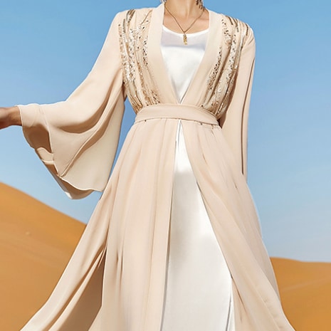 Women's Long Sleeve Floral Abaya XL 456138
