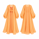 Women’s Apricot Maxi Dress with Matching Sheer Cover-Up D-21