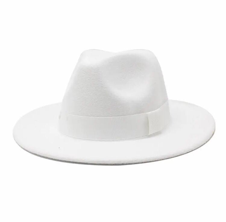 Fedora Band Pure White Unisex Hat S4423732 Fedora Band Pure White Unisex Hat S4423732