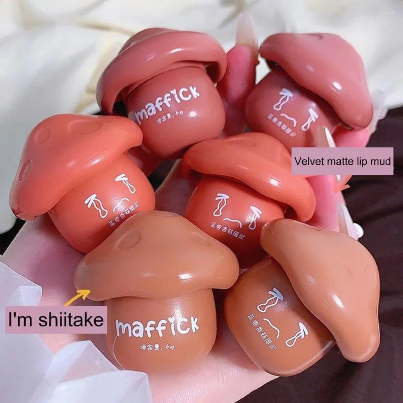 Maffick Lip Gloss Delicate Cute Mushroom Shaped Matte Clay Not Dry Makeup - Tuzzut.com Qatar Online Shopping