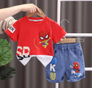 Spiderman Cute Cartoon Pattern for Kids Soft and Comfortable Short Sleeve Shorts Set 1552834 - TUZZUT Qatar Online Shopping