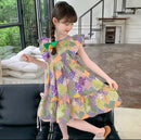 Princess Style Sleeveless Summer Dress for Little Girls 568449 - TUZZUT Qatar Online Shopping