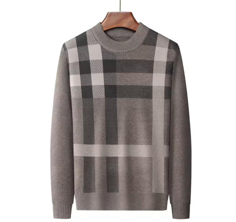 Men Luxury Winter O-Neck Knitted Sweater Z1145 - TUZZUT Qatar Online Shopping