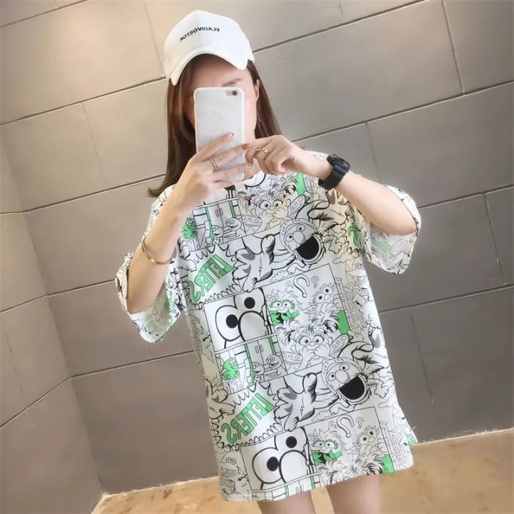 Women Plus Size O-Neck Short Sleeve Loose Mid-length Summer T Shirt S1926959 - Tuzzut.com Qatar Online Shopping