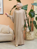 Women's Long Sleeve Solid Color Jalabiya 387313