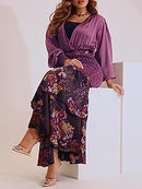 Purple Satin Dress M S4744690 - Tuzzut.com Qatar Online Shopping