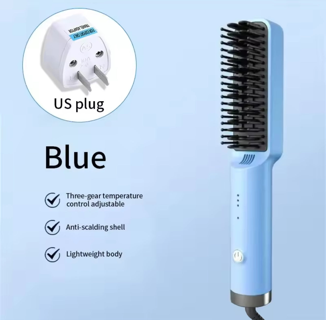 Rechargeable Hair Straightener Brush Portable Hot Comb 504465 Rechargeable Hair Straightener Brush Portable Hot Comb 504465
