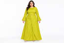 Women’s Chartreuse Bell-Sleeve Top & Maxi Skirt Set S504819739- 2XL