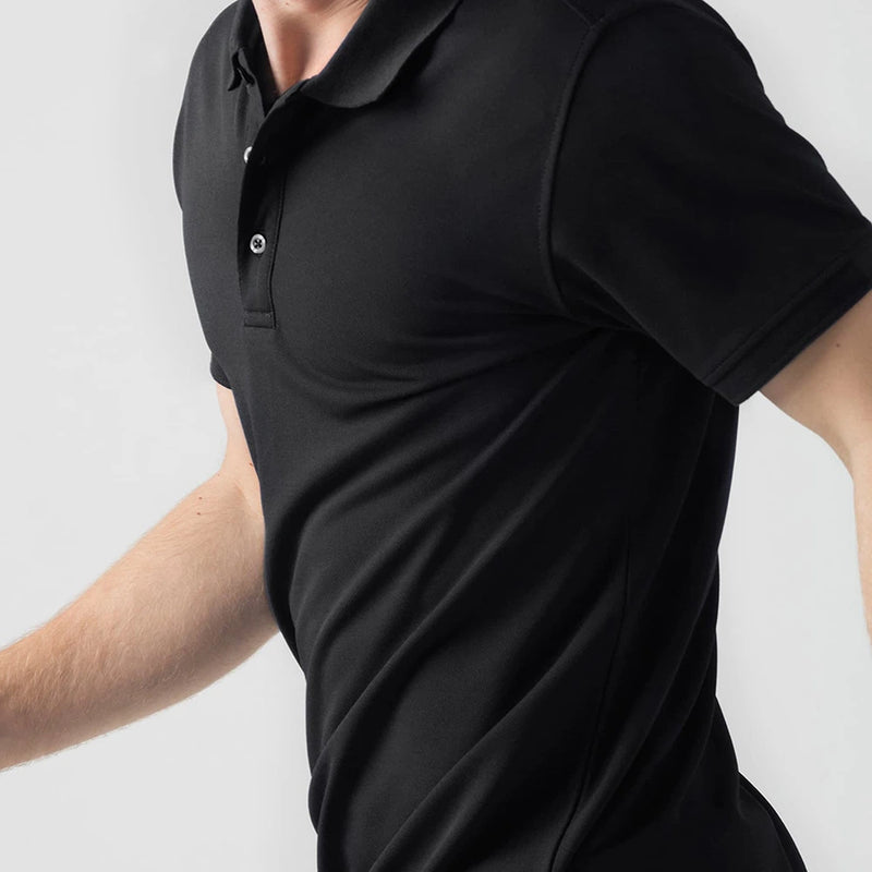 Men’s Solid Polo T-Shirt Black 8029 - TUZZUT Qatar Online Shopping