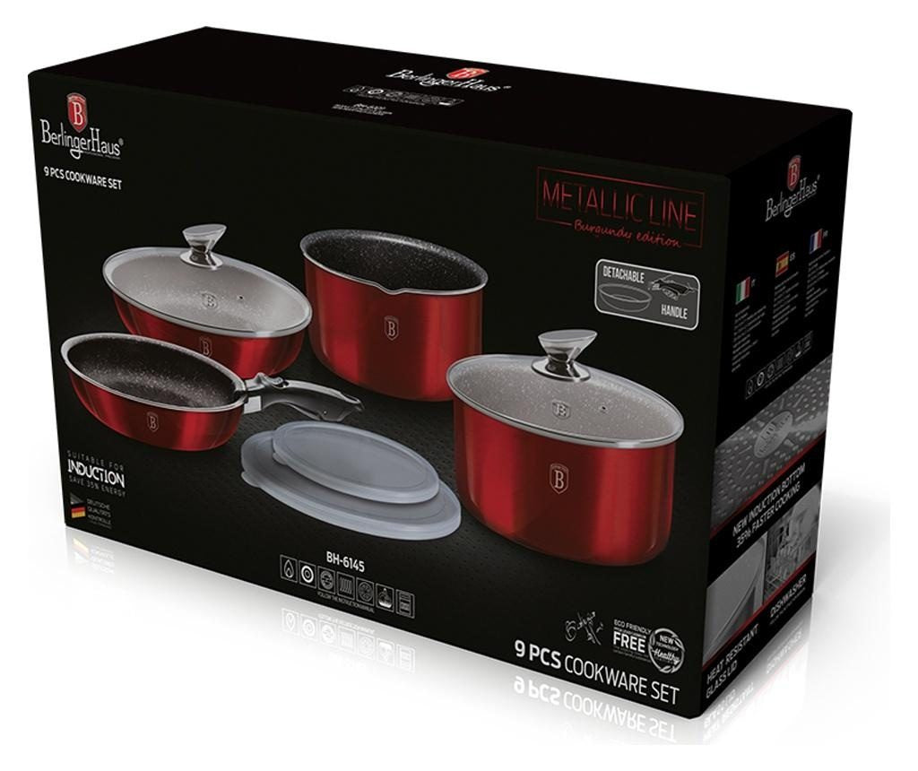 Berlinger Haus 9-Piece Cookware Set BH/6145 - Burgundy Berlinger Haus 9-Piece Cookware Set BH/6145 - Burgundy