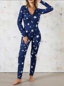 Sexy Butt Button Flap Bodycon Jumpsuit Women Christmas Pajamas Onesie Long Sleeve Bodysuit One Piece Xmas Romper   X5255946 - TUZZUT Qatar Online Shopping
