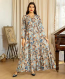 Women's Long Sleeve Floral Jalabiya 542232 - TUZZUT Qatar Online Shopping