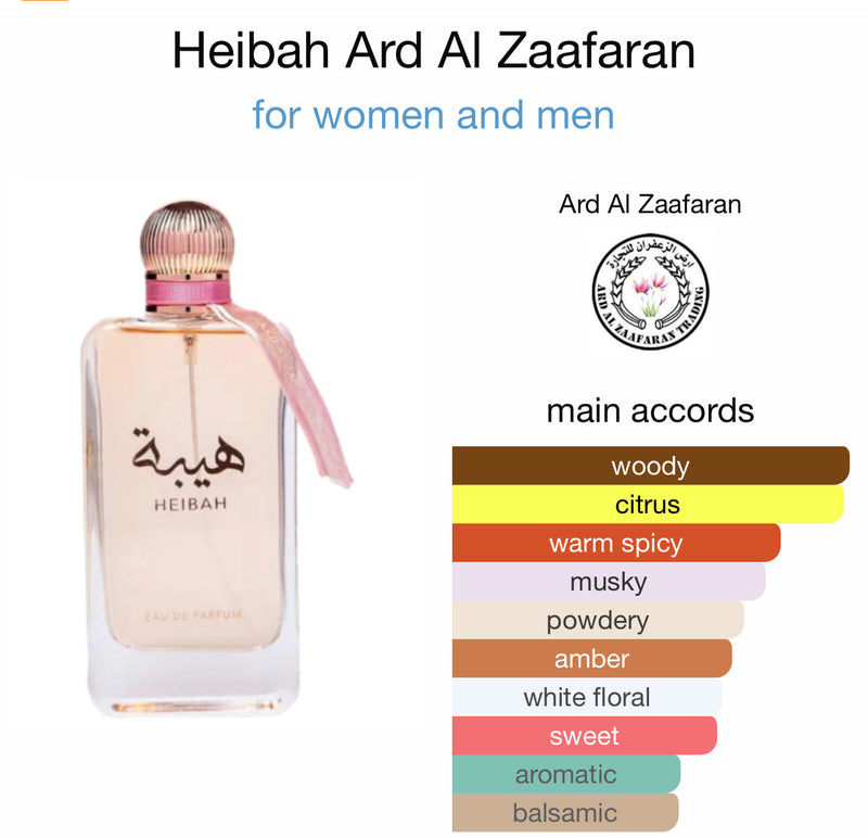 Heibah 100ml EDP Perfume by Ard Al Zaafaran Lattafa