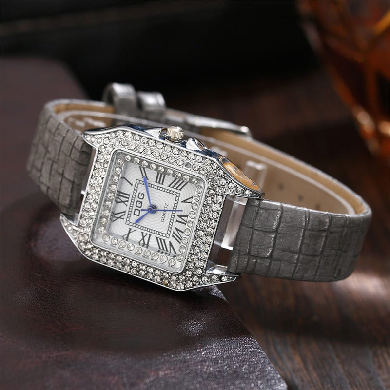 Luxury Fashion Women Watches Shining Dial Design Qualities Ladies Quartz Wristwatches Retro Rectangle Female Leather Clock Gifts S4159855
