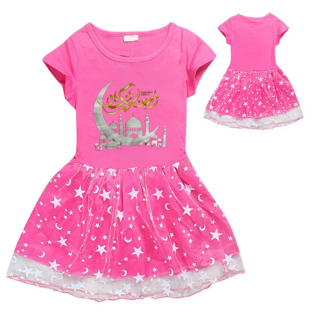 Summer Girls Dress short Sleeve Kids Tutu Dress Patchwork Girls Ramadan Vestidos Rainbow Cartoon Children Dress S3264713 Summer Girls Dress short Sleeve Kids Tutu Dress Patchwork Girls Ramadan Vestidos Rainbow Cartoon Children Dress S3264713
