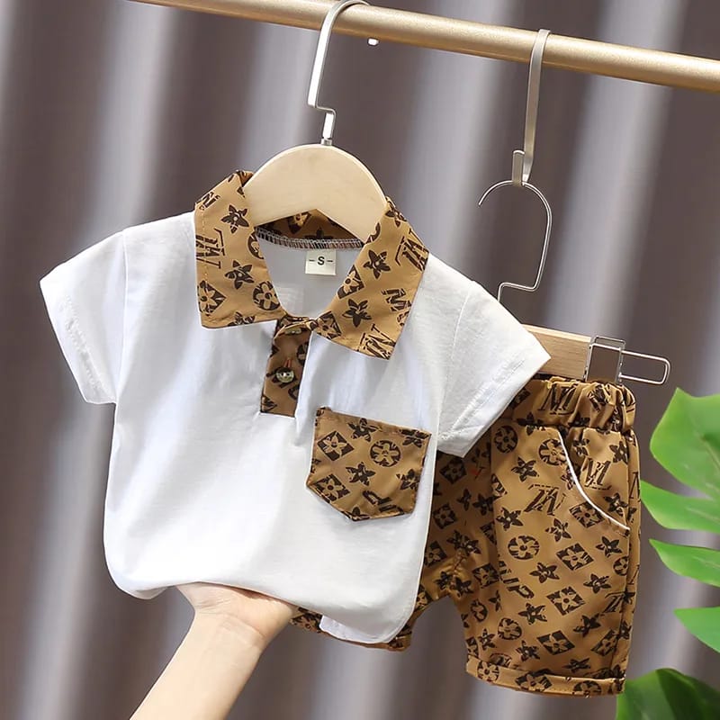 Children's Summer Clothing Boys and Girls Baby Suits Short-sleeved Suit Two-piece Set X4451369 Children's Summer Clothing Boys and Girls Baby Suits Short-sleeved Suit Two-piece Set X4451369