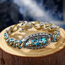 Vintage Antique Chinese Sterling Silver Gold Plated Unique Turquoise Bracelet VB451 - TUZZUT Qatar Online Shopping