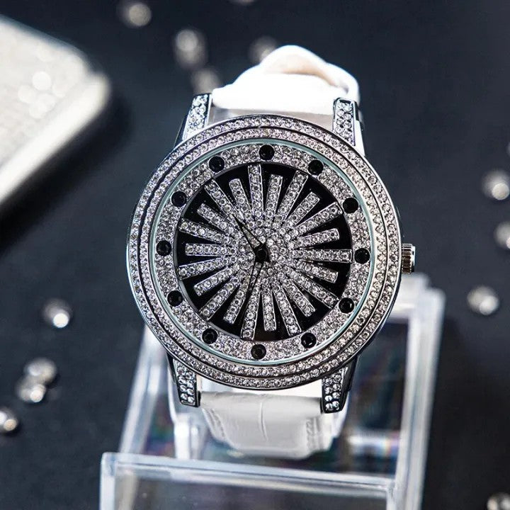 SHIYUNME Luxury Diamond Leather Watch W7527 SHIYUNME Luxury Diamond Leather Watch W7527