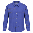 Men’s Blue Abstract Line Long-Sleeve Shirt MSS31987 - 2XL