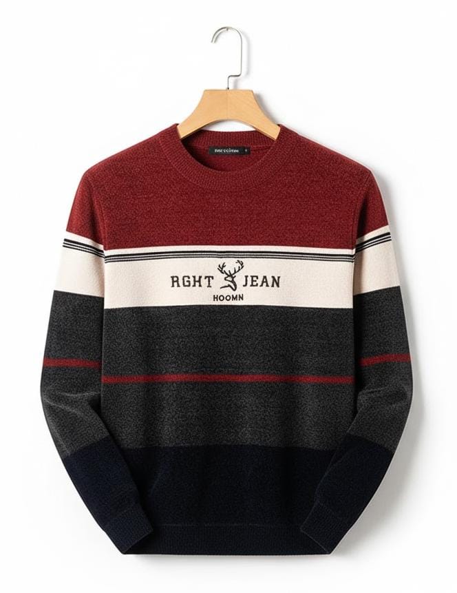 Long Sleeve Winter Men's Thick Sweater Red 173546 - TUZZUT Qatar Online Shopping