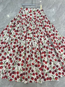 Women Summer Sweet Cherry Print Long Skirt  824225 - TUZZUT Qatar Online Shopping