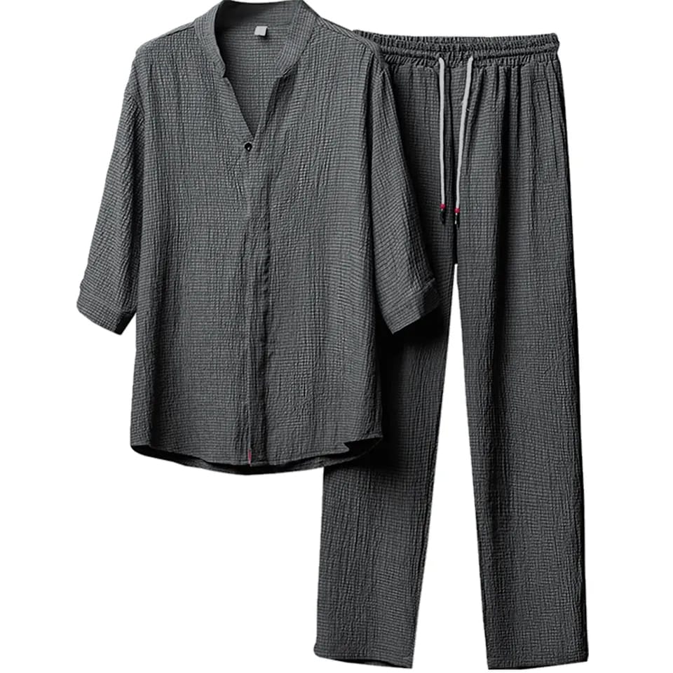 Summer new men's fashion casual solid color Classic T-shirt set Men's high quality two-piece set B-770150 Summer new men's fashion casual solid color Classic T-shirt set Men's high quality two-piece set B-770150