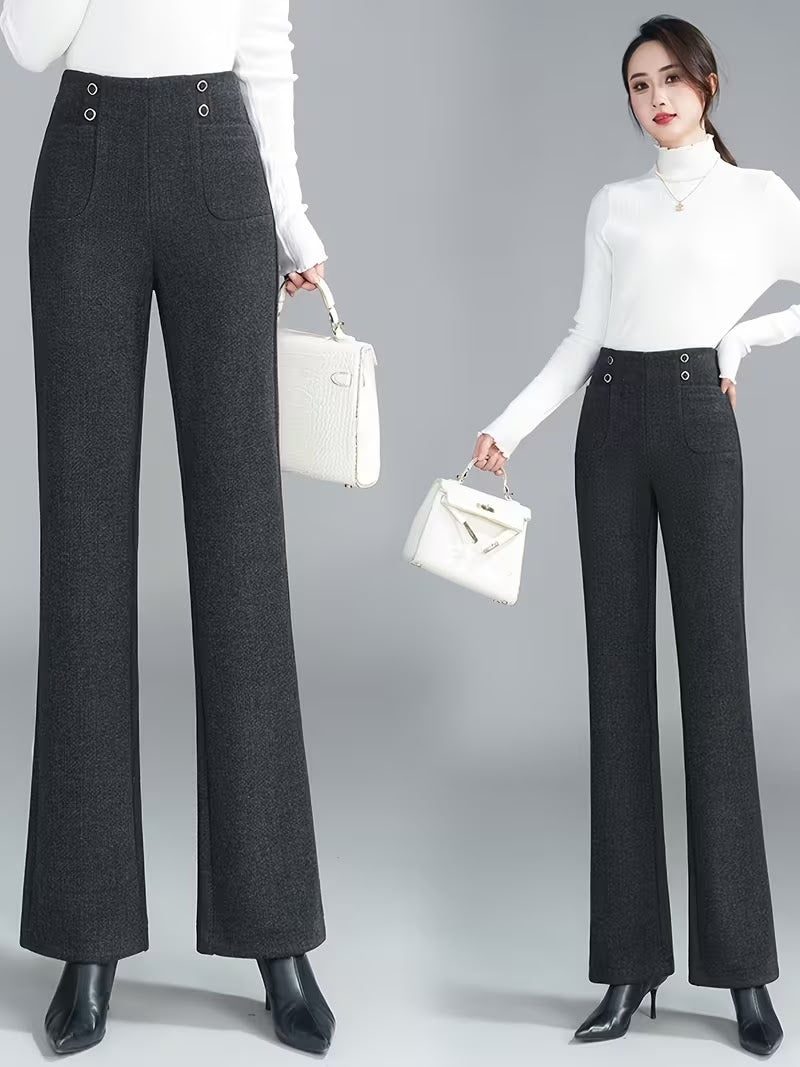 Wool-Blend Tweed Straight-Leg Pant 176886