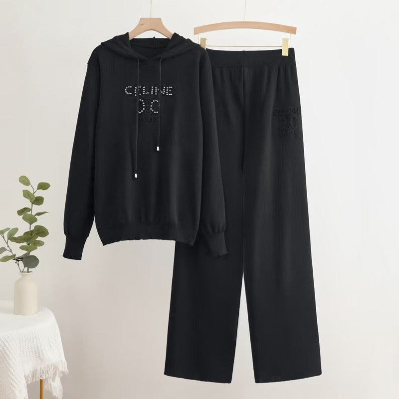 Autumn Chic Solid Loose Design Knit Sweater + Pant TZ1241 Autumn Chic Solid Loose Design Knit Sweater + Pant TZ1241