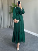 Women's Long Sleeve Solid Color Rhinestones/Gems/Crystals Jalabiya 457665 - TUZZUT Qatar Online Shopping