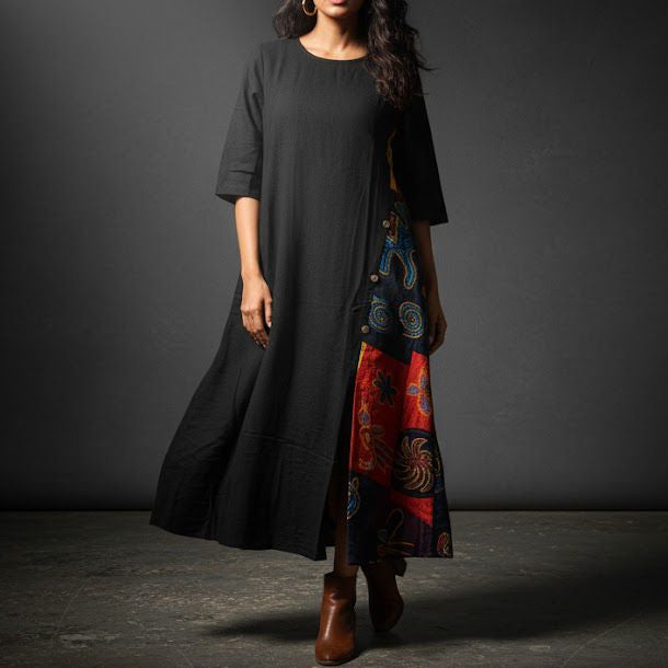 Women's New Trend Print Long Dress 1214575 - TUZZUT Qatar Online Shopping