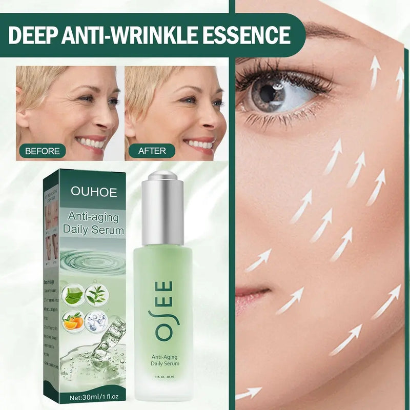 2pcs OUHOE Deep Anti-wrinkle Face Serum Fade Fine Line Dark Circle Firm Hyaluronic Skincare Acid Brighten Lift Anti-aging Whitening - Tuzzut.com Qatar Online Shopping