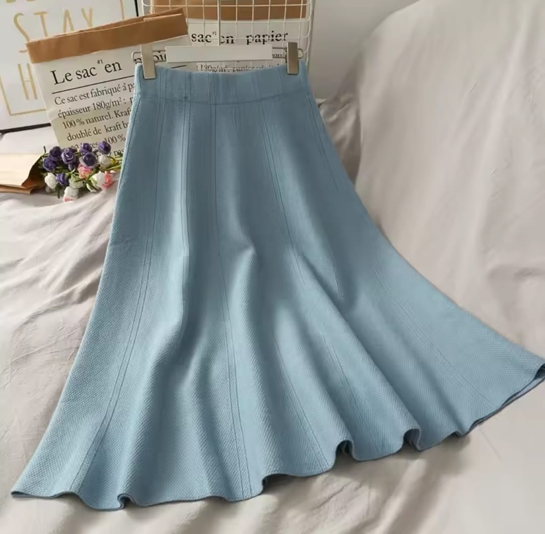 Autumn and Winter Sweater Pullover Knitted Half Skirt 58037 Autumn and Winter Sweater Pullover Knitted Half Skirt 58037