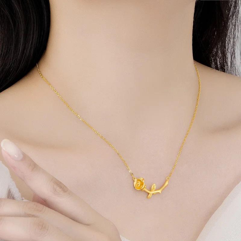 Light Luxury Temperament Rose Necklace for Women Model-20 Light Luxury Temperament Rose Necklace for Women Model-20