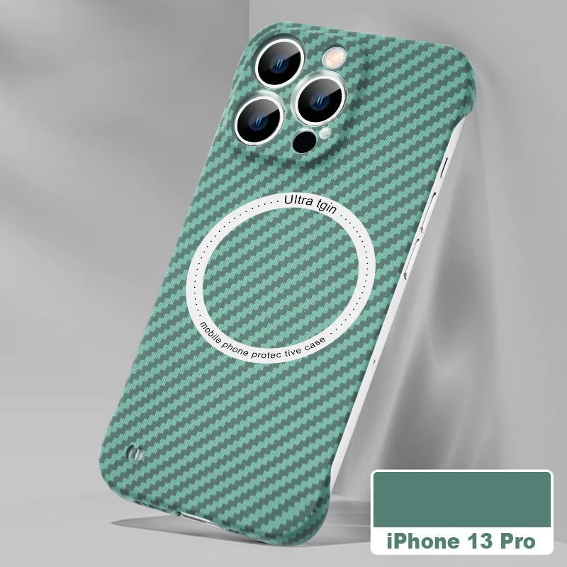 iPhone 13 Pro Max Carbon Fiber Magnetic Case 18549 - TUZZUT Qatar Online Shopping