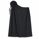 1PC Women’s Black Turban Cap with Attached Sheer Scarf 74319
