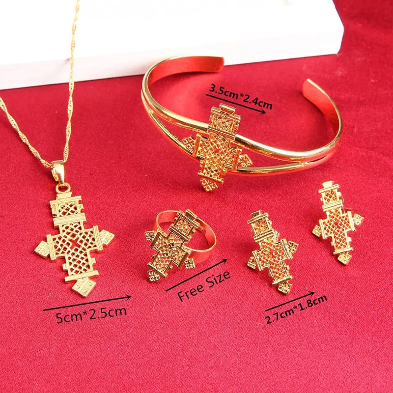 Trendy Ethiopian Eritrea Habesha Jewelry Cross Sets S2519330 - TUZZUT Qatar Online Shopping