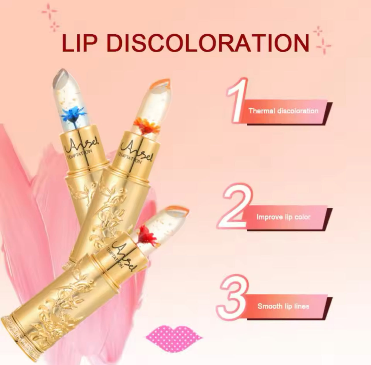 Moisturizing Flower Jelly Transparent Lipstick Color Changing Lipstick -35613 Moisturizing Flower Jelly Transparent Lipstick Color Changing Lipstick -35613