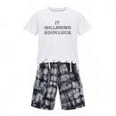 Boys’ White Graphic T-Shirt & Tie-Dye Cargo Shorts Set S496685115 - Size 130cm