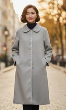 Slim Fit Long Knee Length Woolen Coat 57605 - TUZZUT Qatar Online Shopping