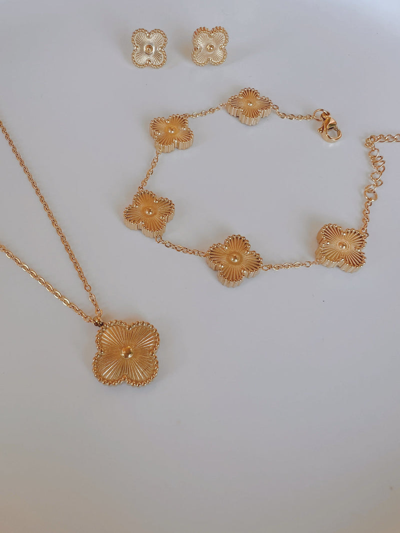 3pcs Bridal Dubai Gold Color Zirconia Full Jewelry Sets For Women X4831001 - TUZZUT Qatar Online Shopping