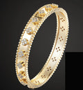Sterling Silver Lucky Flower Wide Kaleidoscope Bracelet Luxury Brand Women Fashion Jewelry X4764326 - TUZZUT Qatar Online Shopping